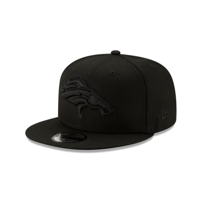 Black Denver Broncos Hat - New Era NFL Basic Black On Black 9FIFTY Snapback Caps USA5241086